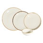Hermia Juego de Cena de Porcelana de 24 Piezas Blanco y Beige